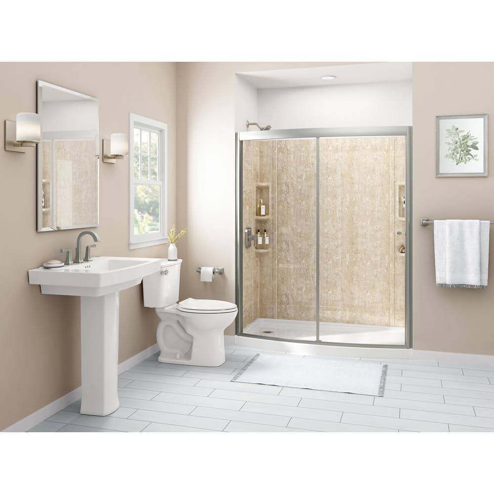 American Standard Ovation 32 in. x 60 in. x 72 in. 5-Piece Glue-Up Alcove Shower Wall Set in Sand Travertine (3)