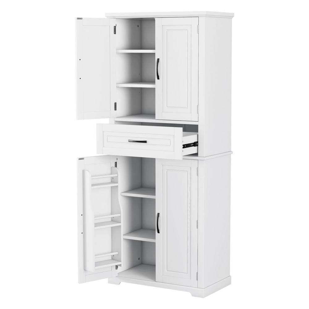 Tahanbath 30.00 in. W 15.70 in. D 72.20 in. H Bathroom Storage Linen Cabinet with Doors, Drawer and Adjustable Shelf (3)
