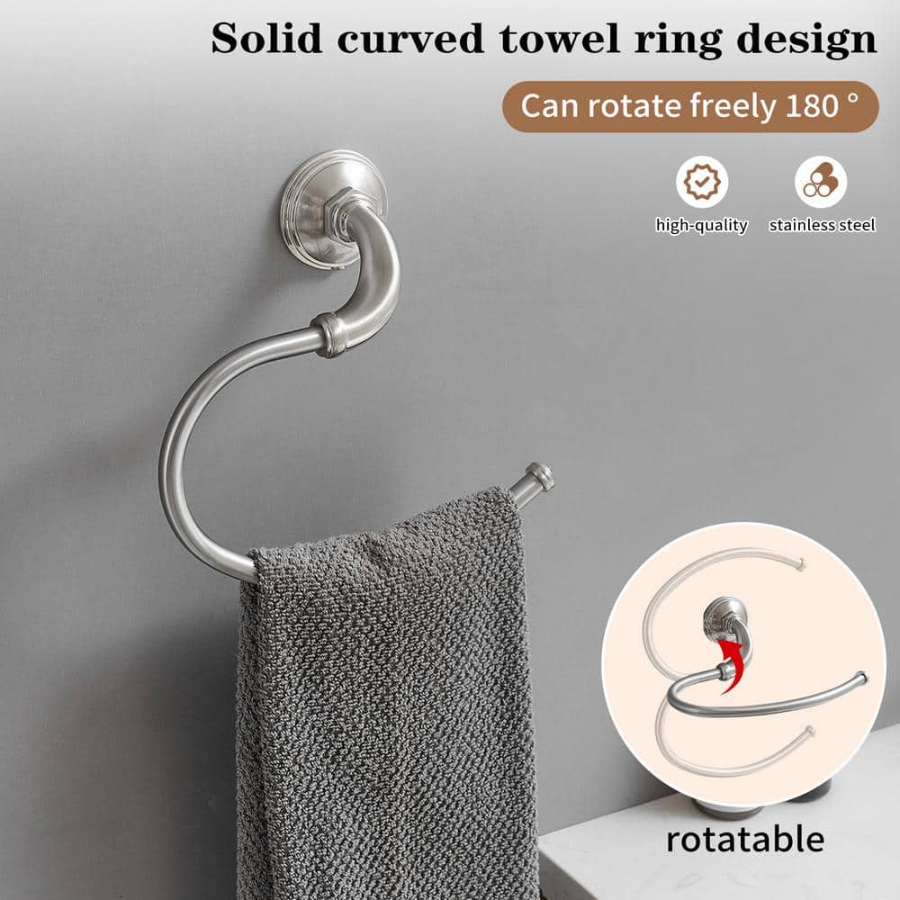 BWE Bath Hardware Set Towel Bar Hand Towel Holder Toilet Paper Holder Towel Hook Farmhouse Square (4)
