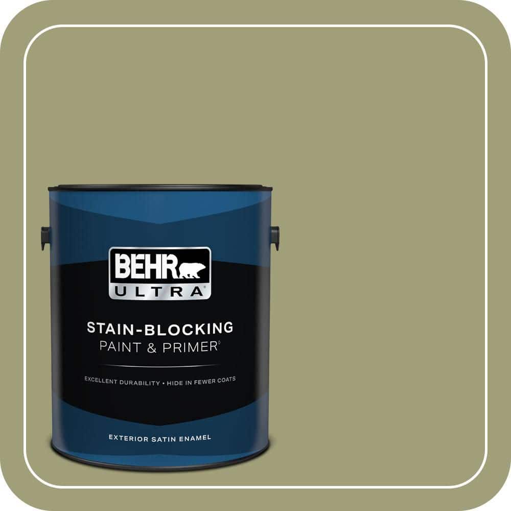 BEHR ULTRA 1 gal. #MQ6-57 Bermuda Grass Satin Enamel Exterior Paint & Primer
