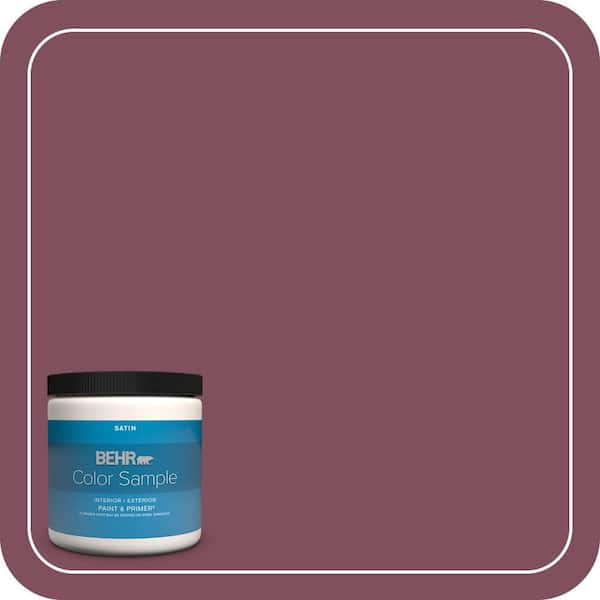 BEHR PREMIUM PLUS 8 oz. #T17-14 Artful Magenta Satin Enamel Interior/Exterior Paint & Primer Color Sample (2)