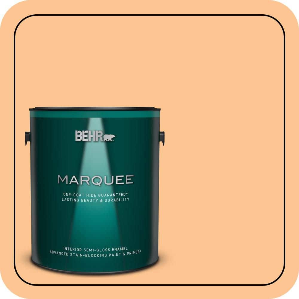 BEHR MARQUEE 1 gal. #P220-4 Dainty Apricot Semi-Gloss Enamel Interior Paint & Primer