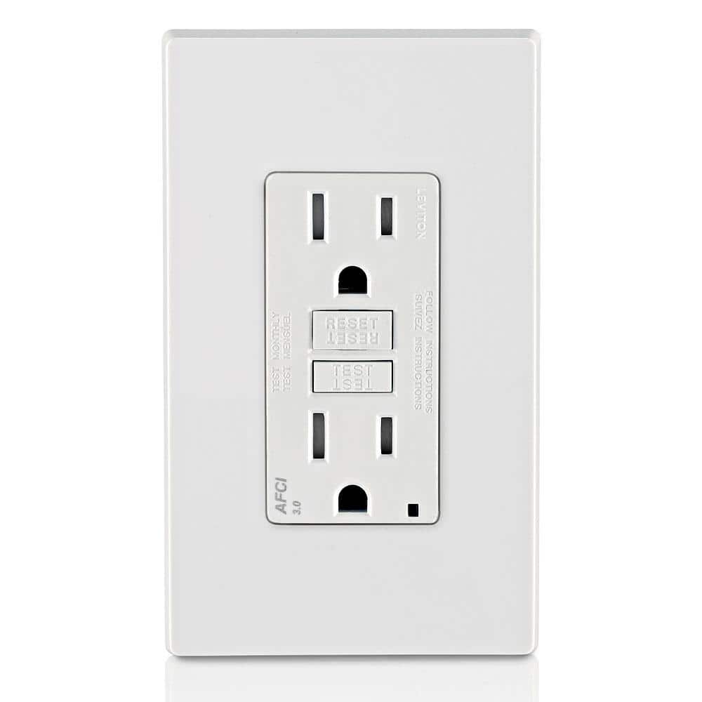 Leviton 15 Amp Tamper Resistant AFCI Outlet, White AFTR1-KW (3)