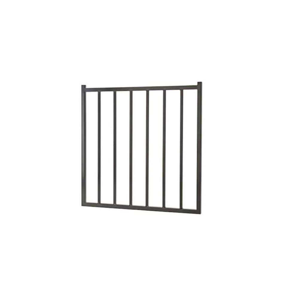 Unbranded 3.25 ft. x 3.8 ft. Black Steel Fence Gate
