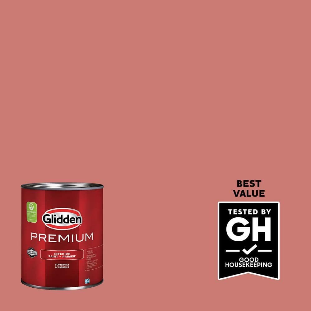 Glidden Premium 1 qt. PPG1057-5 Chili Pepper Semi-Gloss Interior Latex Paint