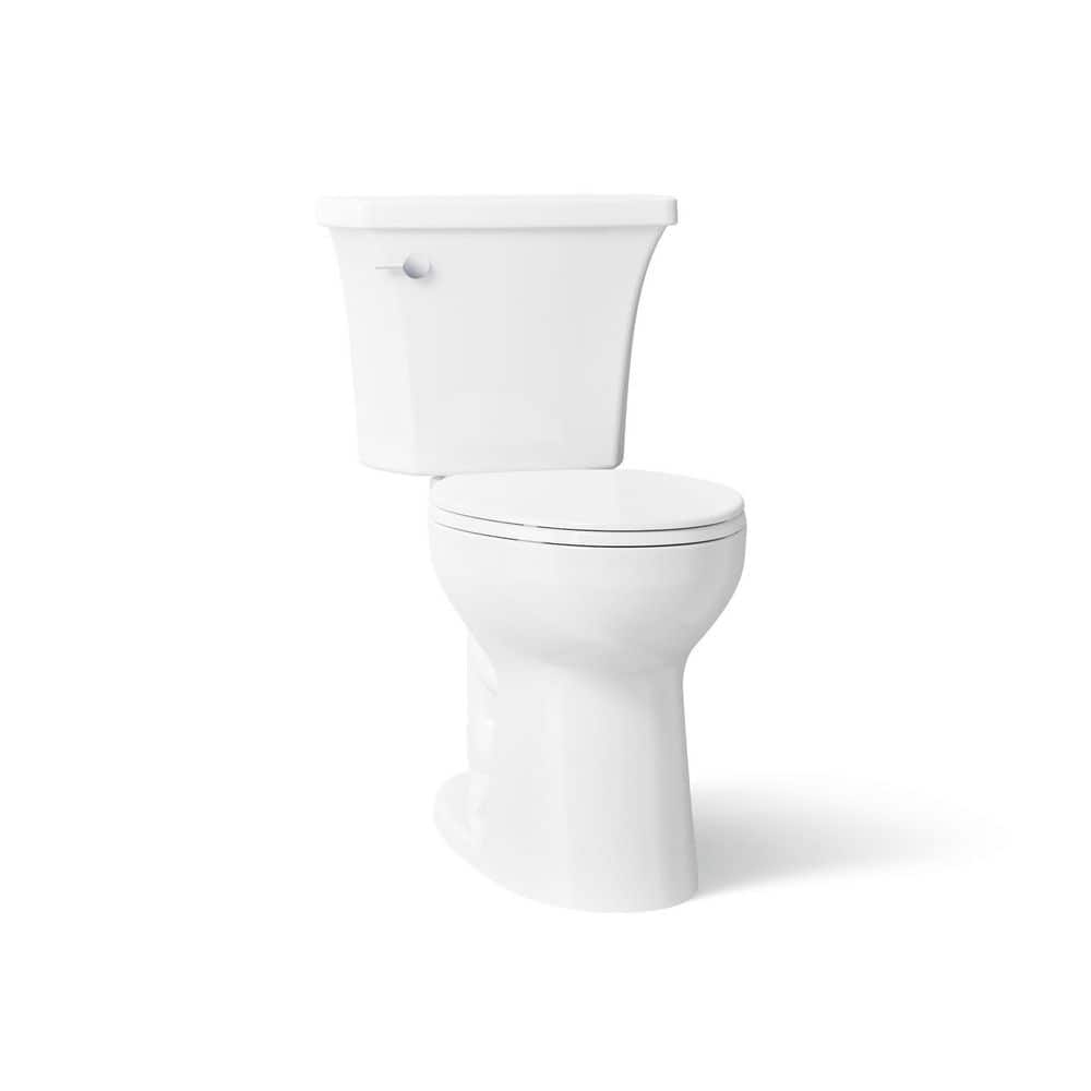 KOHLER Highline Arc 2-Piece 1.28 GPF Single Flush Elongated Toilet in White (Seat Included) (2)