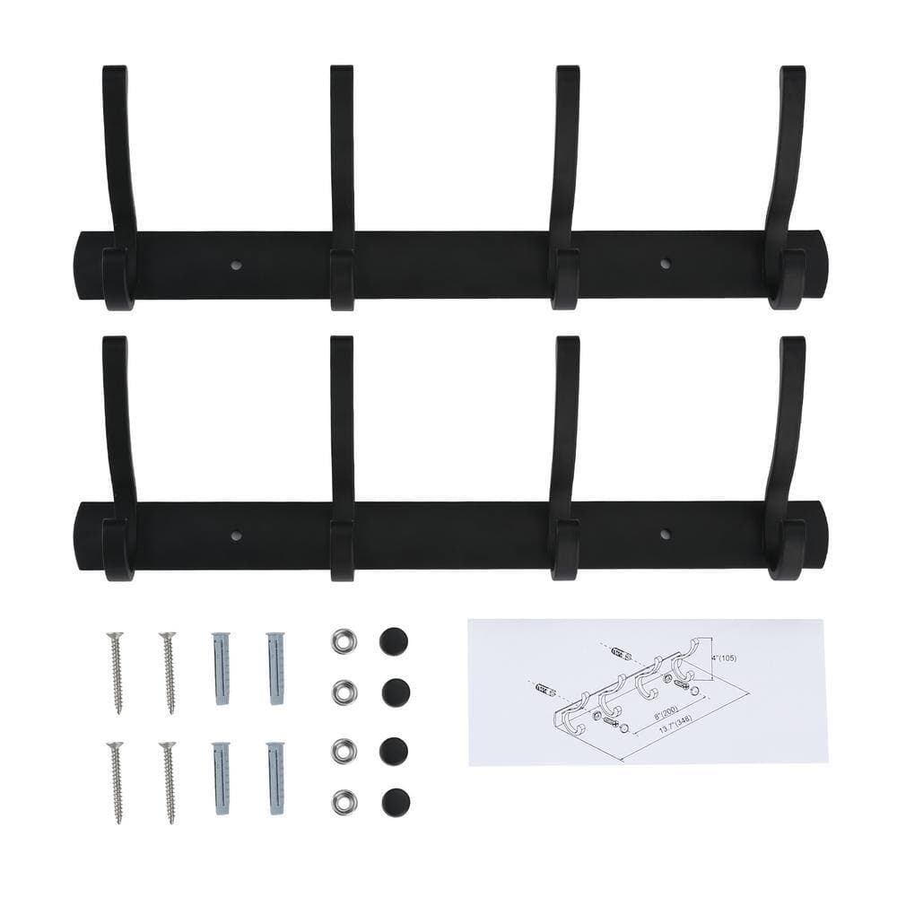 ARCORA 2 Pack Wall Mounted Bathroom J-Hook Robe/Towel Hook in Matte Black (3)