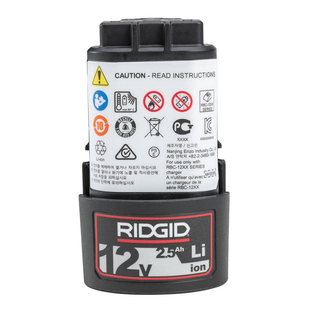 RIDGID 12-Volt 2.5 Amp Advanced Lithium-Ion Rechargeable Battery for RP 115, RP 250, RP 251 and PEX-One Press Tools (1)