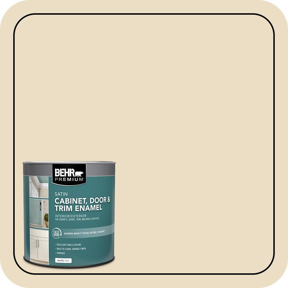 BEHR PREMIUM 1 qt. #22 Navajo White Satin Enamel Interior/Exterior Cabinet, Door & Trim Paint