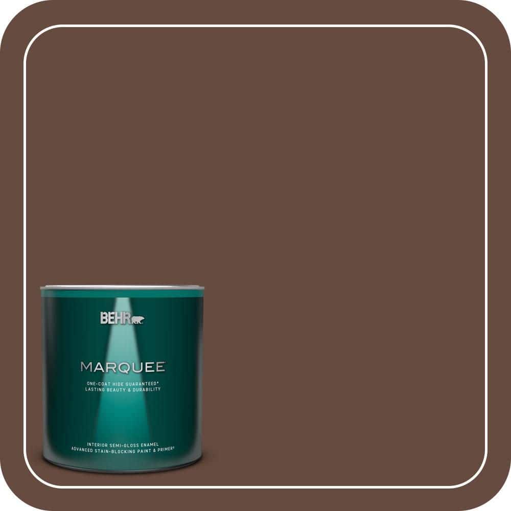 BEHR MARQUEE 1 qt. #QE-16 Earth Chicory Semi-Gloss Enamel Interior Paint & Primer
