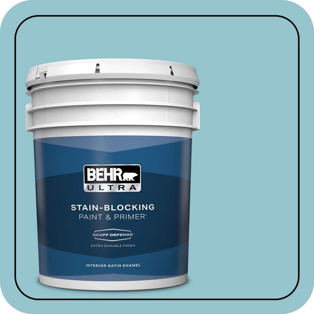 BEHR ULTRA 5 gal. #520E-3 Velvet Morning Extra Durable Satin Enamel Interior Paint & Primer