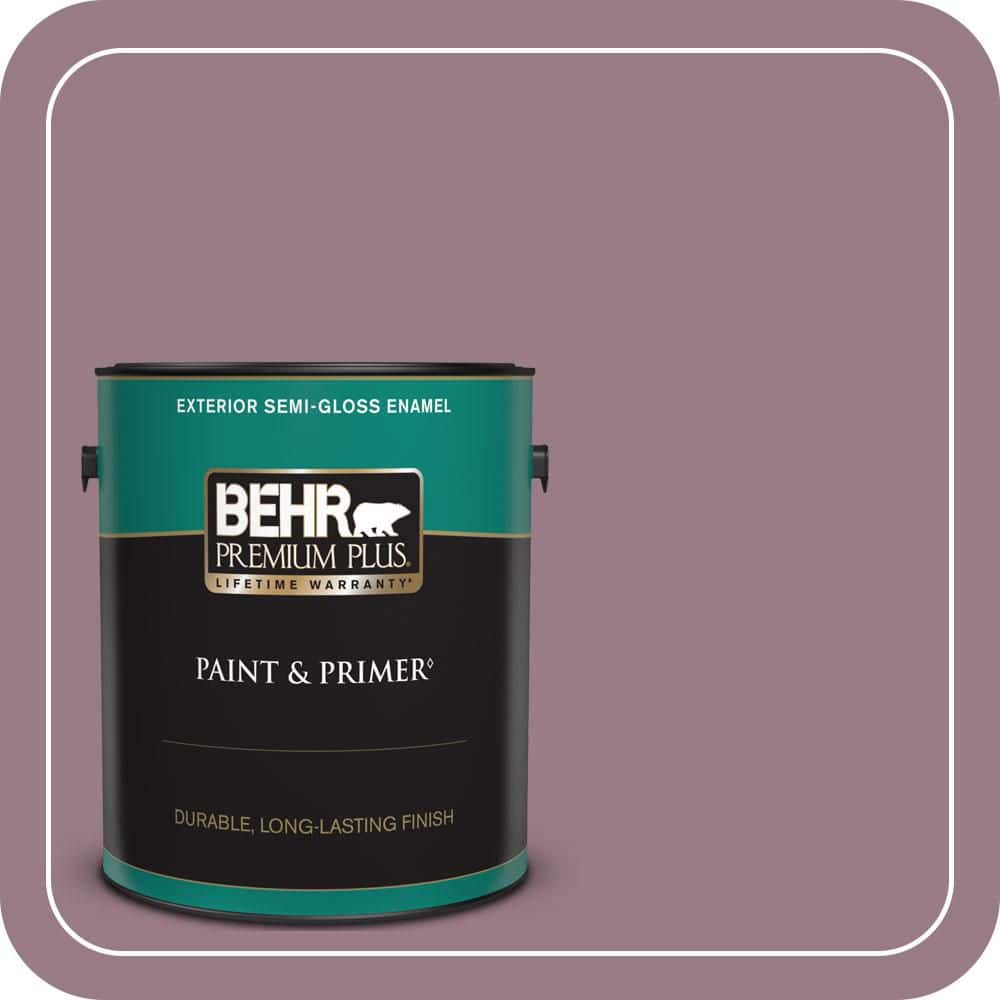 BEHR PREMIUM PLUS 1 gal. #T15-19 Mulberry Wine Semi-Gloss Enamel Exterior Paint & Primer