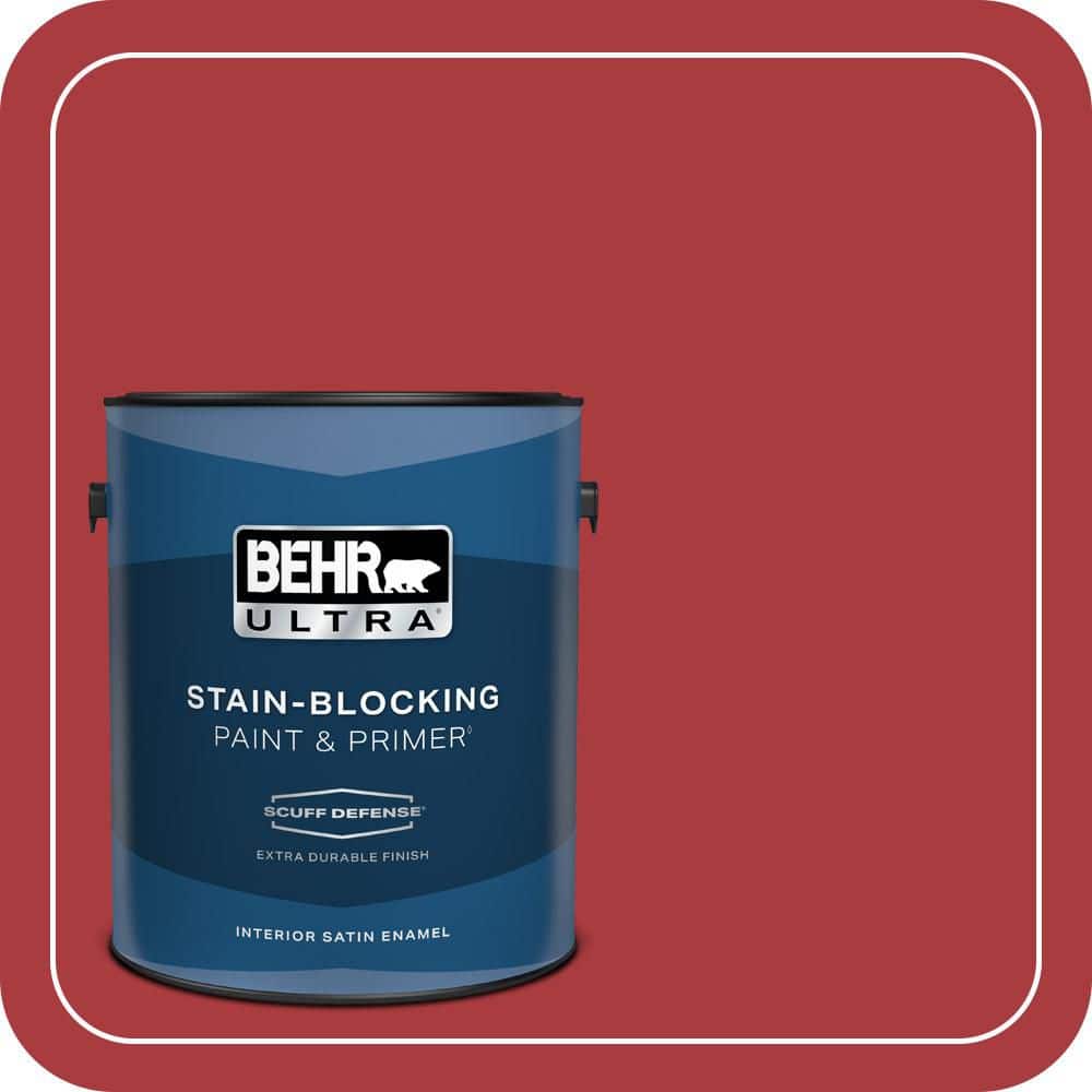BEHR ULTRA 1 gal. #S-G-160 California Poppy Extra Durable Satin Enamel Interior Paint & Primer