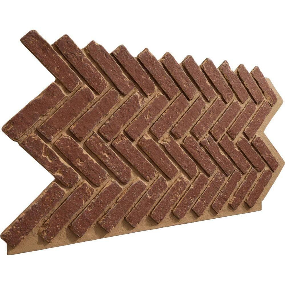 Ekena Millwork EverStone Herringbone Faux Brick Panel, 46 1/2"W x 25 1/4"H x 1"D, Cabernet Color (3)