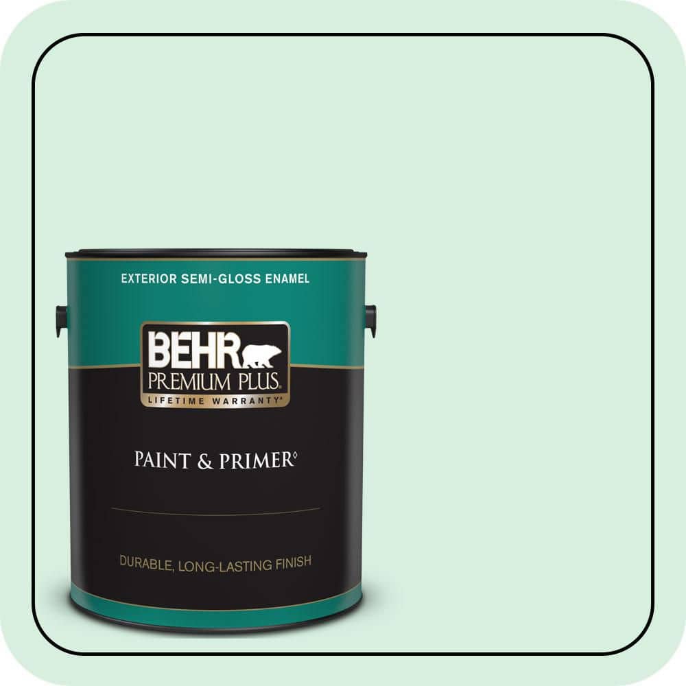 BEHR PREMIUM PLUS 1 gal. #P410-1 Pondscape Semi-Gloss Enamel Exterior Paint & Primer