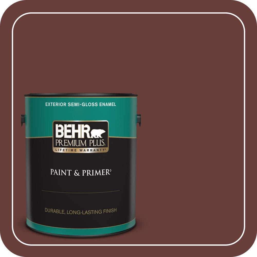 BEHR PREMIUM PLUS 1 gal. #PPU2-01 Chipotle Paste Semi-Gloss Enamel Exterior Paint & Primer