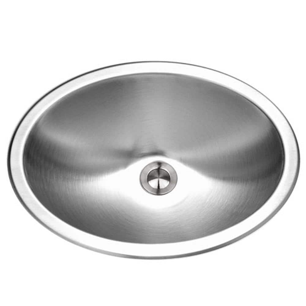 Houzer Opus 18 in. Stainless Steel Undermount Single Oval Bowl Bathroom Sink - CH-1800-1