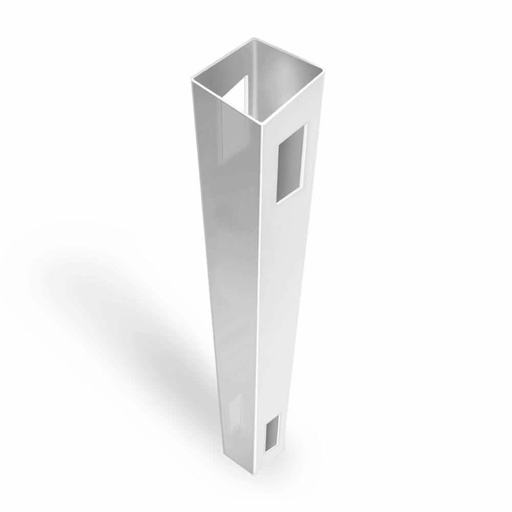Veranda Acadia/Roosevelt 5 in. x 5 in. x 9 ft. White Vinyl Routed Fence Line Post (1)