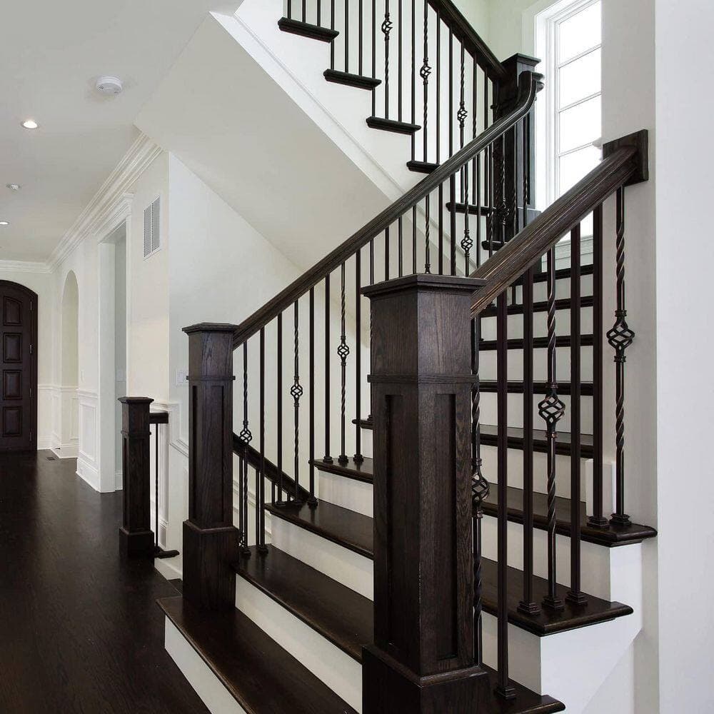 Afoxsos 1/2 Inch x 44 Inch Wrought Iron Plain Balusters Hollow Spindles Deck Stair Railing Black 30-Pack (3)