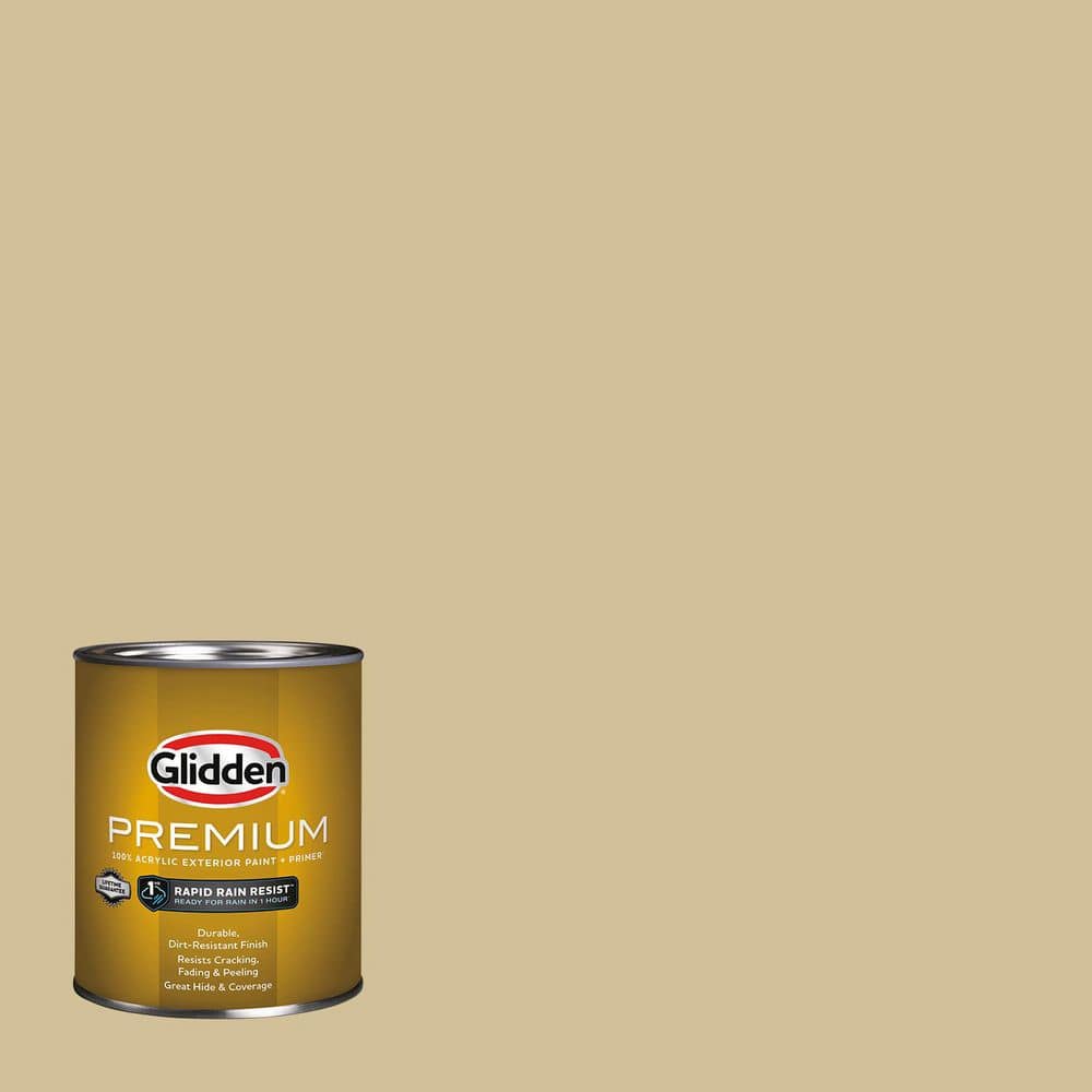 Glidden Premium 1 qt. PPG1104-4 Sandy Pail Flat Exterior Latex Paint
