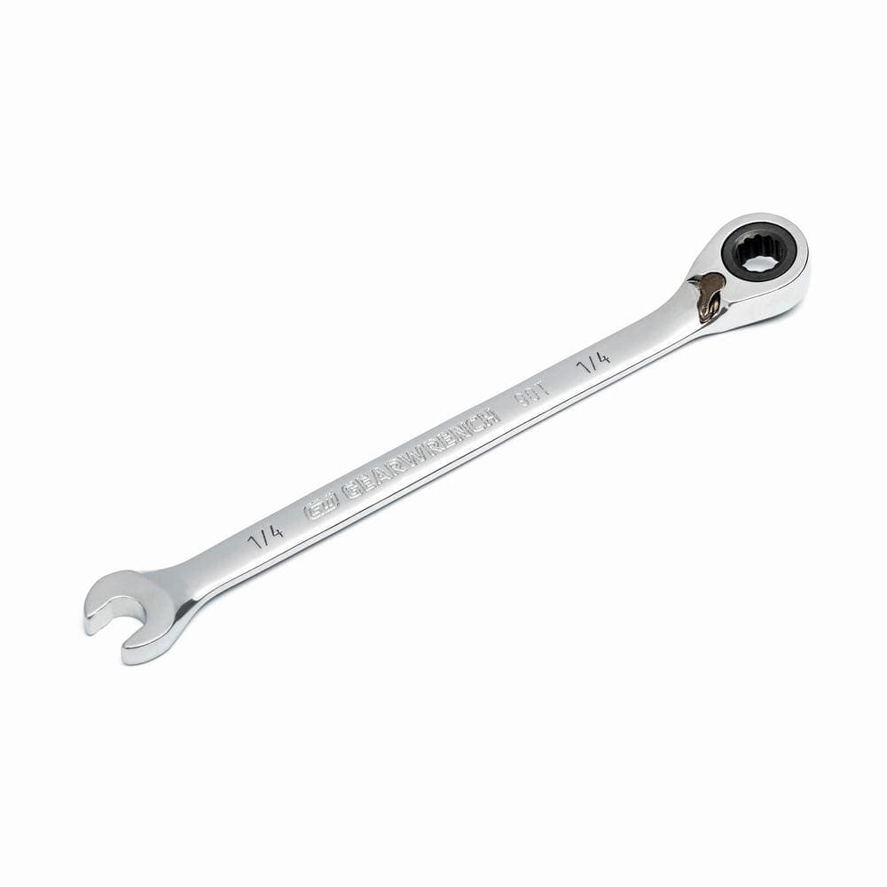 GEARWRENCH SAE 12-Point 90-Tooth Reversible Ratcheting Wrench Set with Tool Roll (14-Piece) (3)