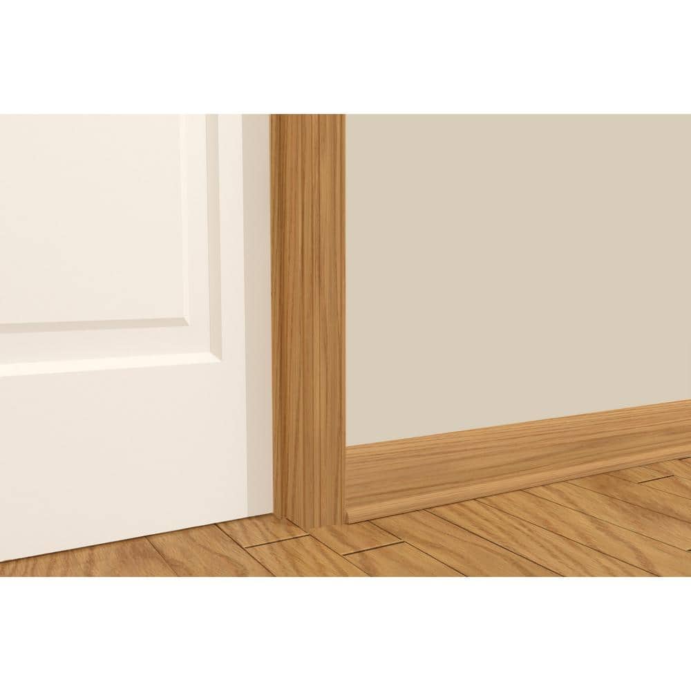 Alexandria Moulding WM 129 7/16 in. x 11/16 in. x 96 in. Oak Wood Baseboard Shoe Moulding (2)