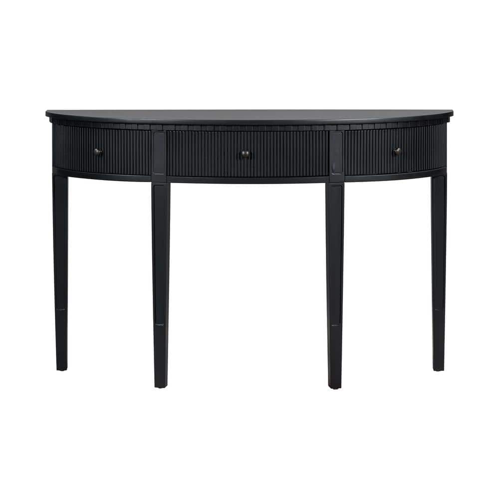 Unbranded 51.1 in. W x 13.7 in. D x 33.4 in. H Black Linen Cabinet with Vertical Stripe Drawer Fronts and 4 Legs (1)