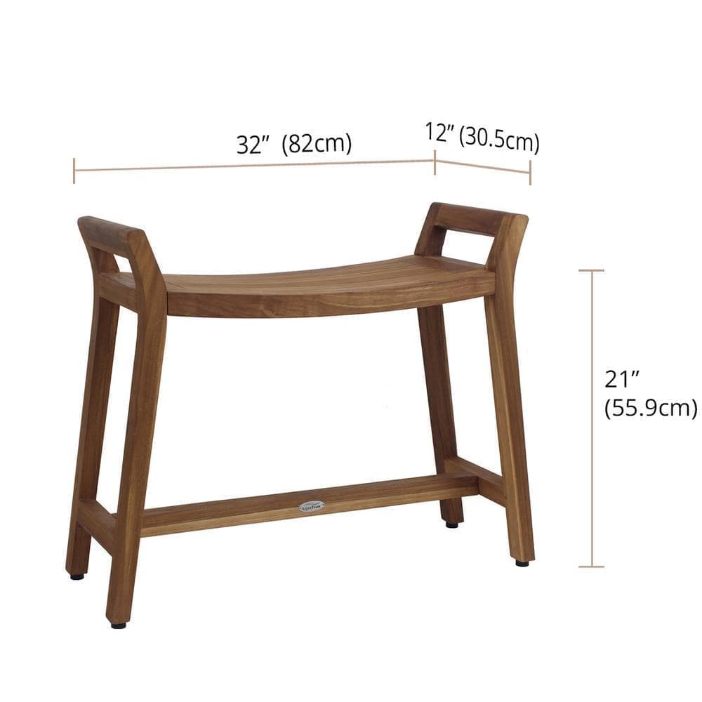 AquaTeak Patented 24 in. x 12 in. x 21 in. Asia Ascend Estate Freestanding Teak Shower Bench with Elevated Height (3)