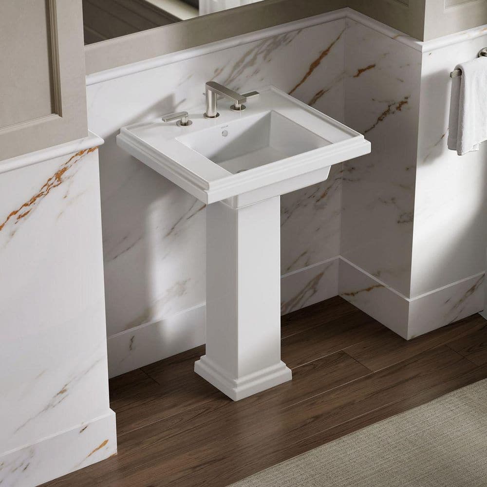 KOHLER Tresham Fireclay Pedestal in White (1)