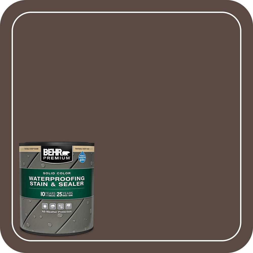 BEHR PREMIUM 1 qt. #S-G-790 Bear Rug Solid Color Waterproofing Exterior Wood Stain and Sealer (1)