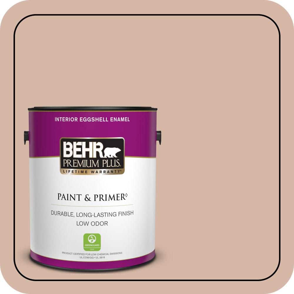 BEHR PREMIUM PLUS 1 gal. #S190-3 Sedona Pink Eggshell Enamel Low Odor Interior Paint & Primer (3)