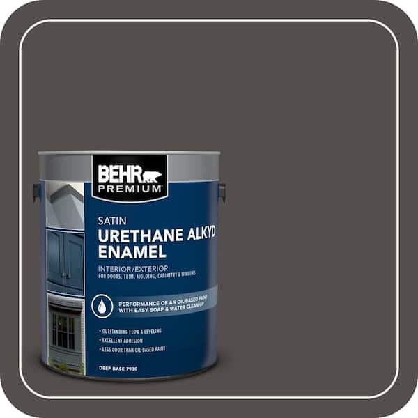 BEHR PREMIUM 1 gal. #PPU24-02 Berry Brown Urethane Alkyd Satin Enamel Interior/Exterior Paint (2)