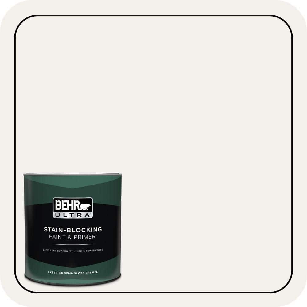 BEHR ULTRA 1 qt. #PWN-15 Silk Pillow Semi-Gloss Enamel Exterior Paint & Primer