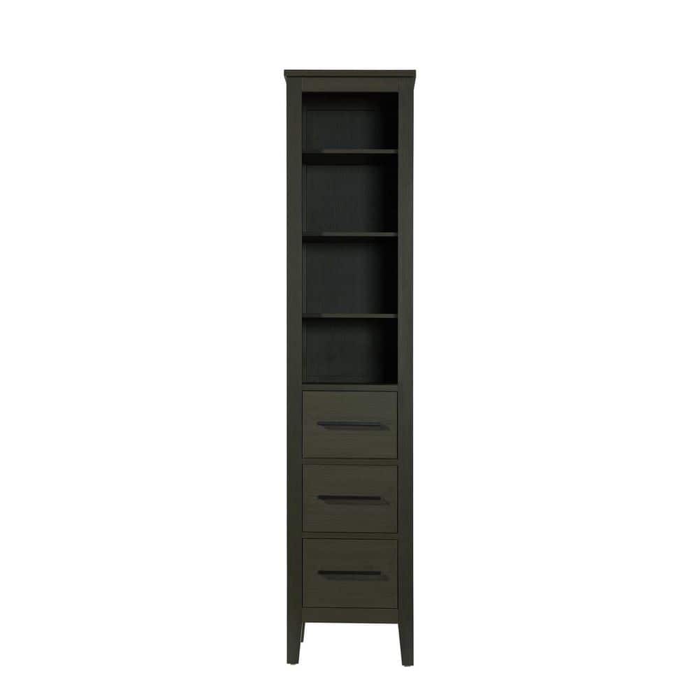 TIMELESS HOME 16 in. W x 18 in. D x 72 in. H Mocha Brown Freestanding Linen Cabinet (1)
