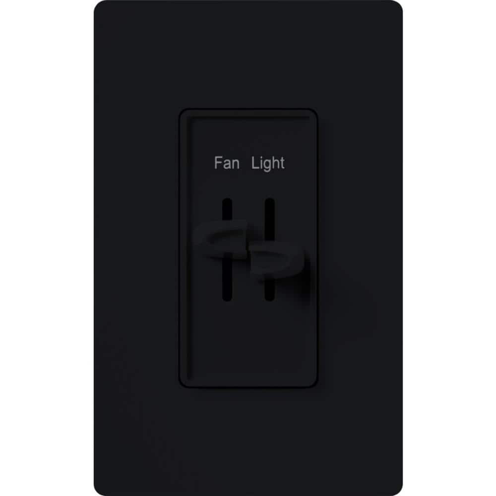 Lutron Skylark Combination Fan and Light Control, 3-Speed, 1.5 Amp Fan/300W Incandescent, Single-Pole, Black (S2-LFSQH-BL) (1)
