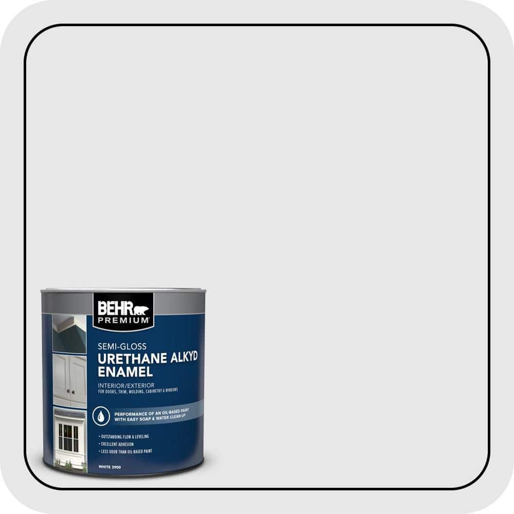 BEHR PREMIUM 1 qt. #PR-W09 Nimbus Cloud Semi-Gloss Enamel Urethane Alkyd Interior/Exterior Paint (1)