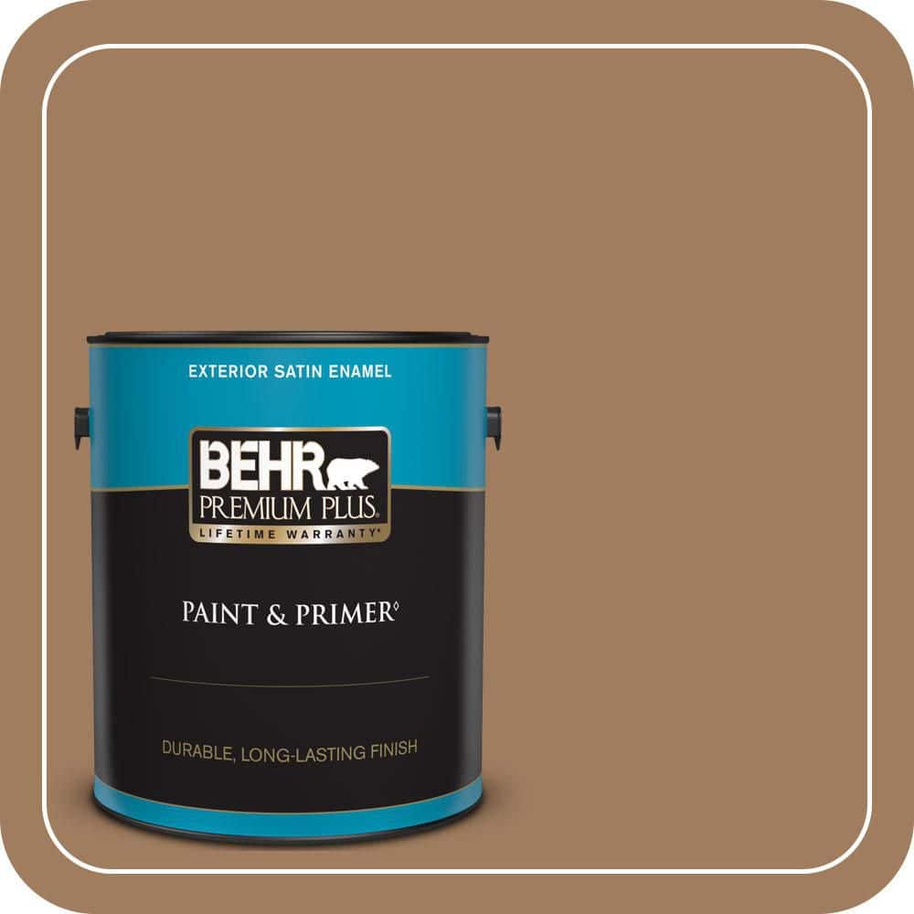 BEHR PREMIUM PLUS 1 gal. #MQ2-11 Outdoor Land Satin Enamel Exterior Paint & Primer