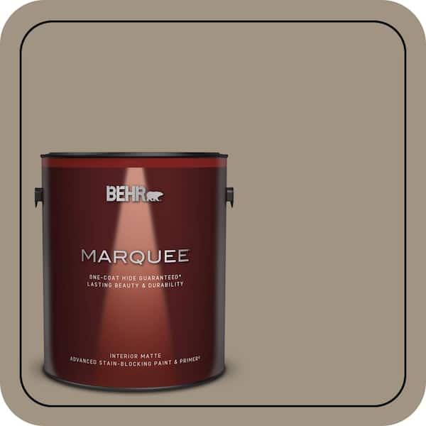 BEHR MARQUEE 1 gal. #PPU7-23 Rolling Pebble One-Coat Hide Matte Interior Paint & Primer (2)