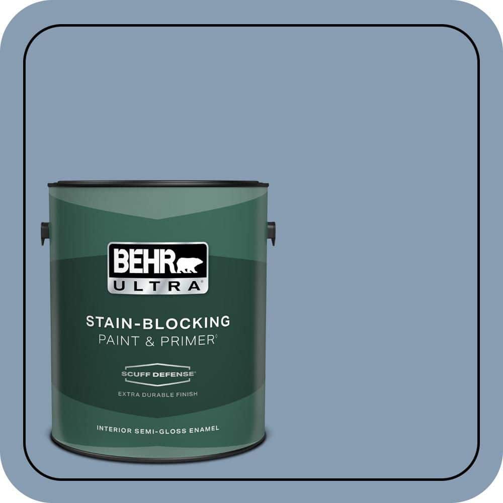 BEHR ULTRA 1 gal. #S520-4 Private Jet Extra Durable Semi-Gloss Enamel Interior Paint & Primer