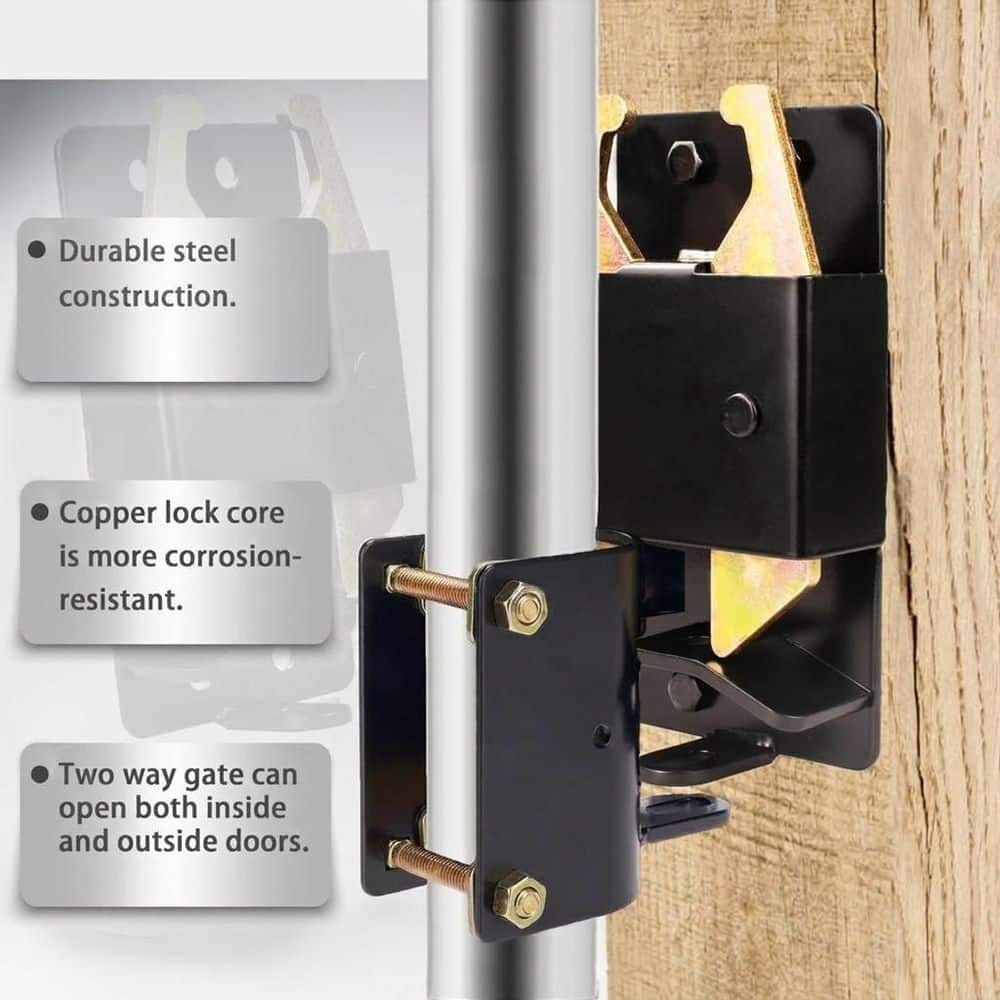 Unbranded 2 Way Heavy Duty Farm Gate Latch Rust-Resistant Weather-Proof Metal Gate Accessory for Outdoor Fencing (2)