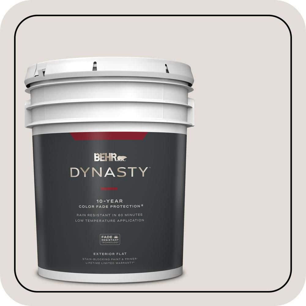 BEHR DYNASTY 5 gal. #MQ3-33 Creme De La Creme Flat Exterior Stain-Blocking Paint & Primer