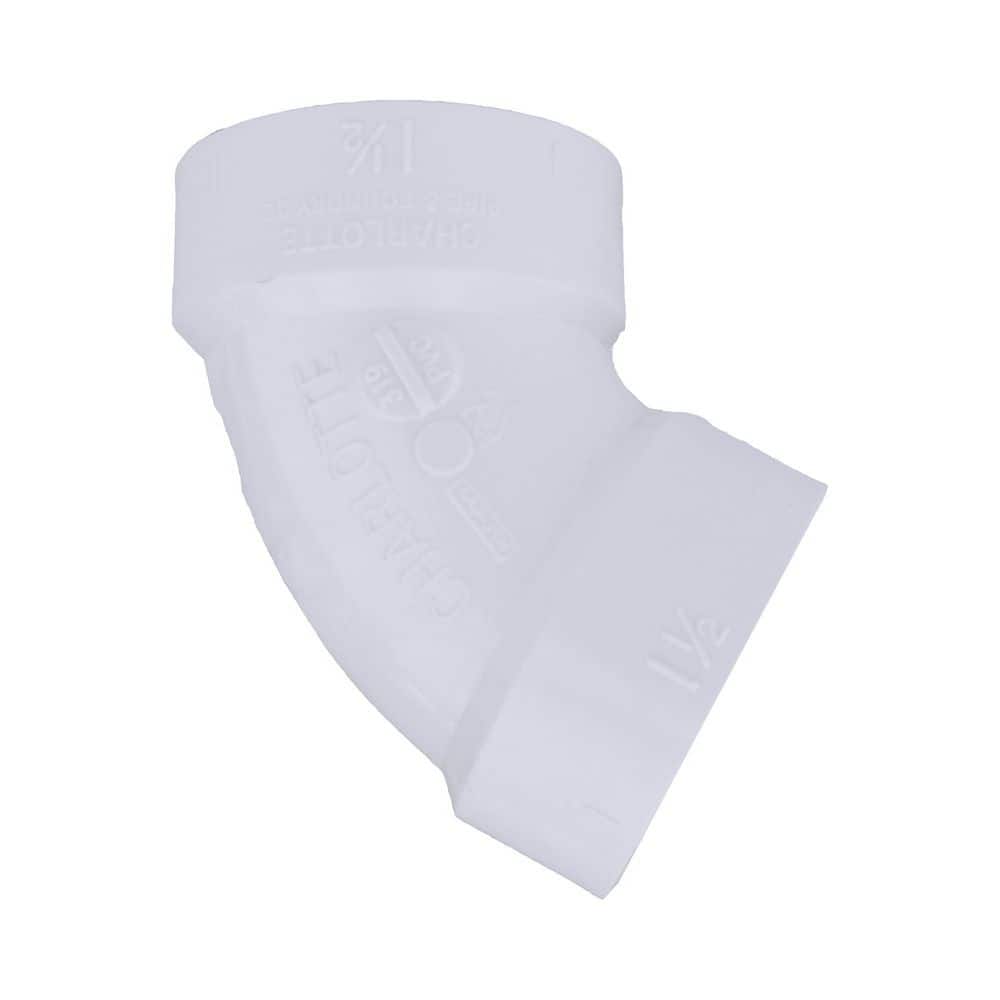 Charlotte Pipe 1 1/2 in. x 1 1/2 in. PVC Hub x Hub 60-Degree Elbow Fitting (4)