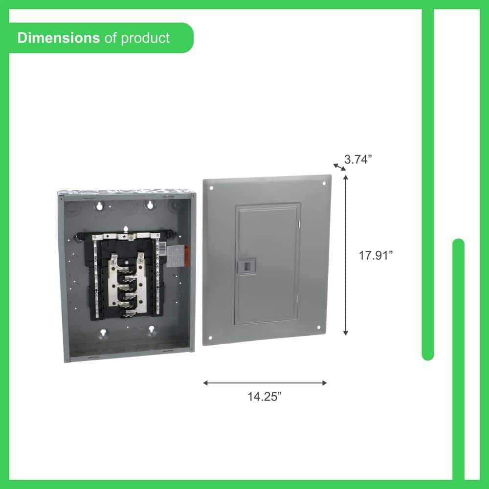Square D Homeline 125Amp 12-Space 24-Circuit Indoor Main Lug plug on neutral Electrical Panel w/Cover,Ground Bar HOM1224L125PGCVP (4)