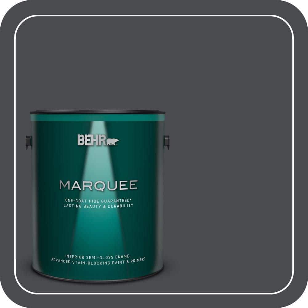 BEHR MARQUEE 1 gal. #N500-7 Night Club One-Coat Hide Semi-Gloss Enamel Interior Paint & Primer