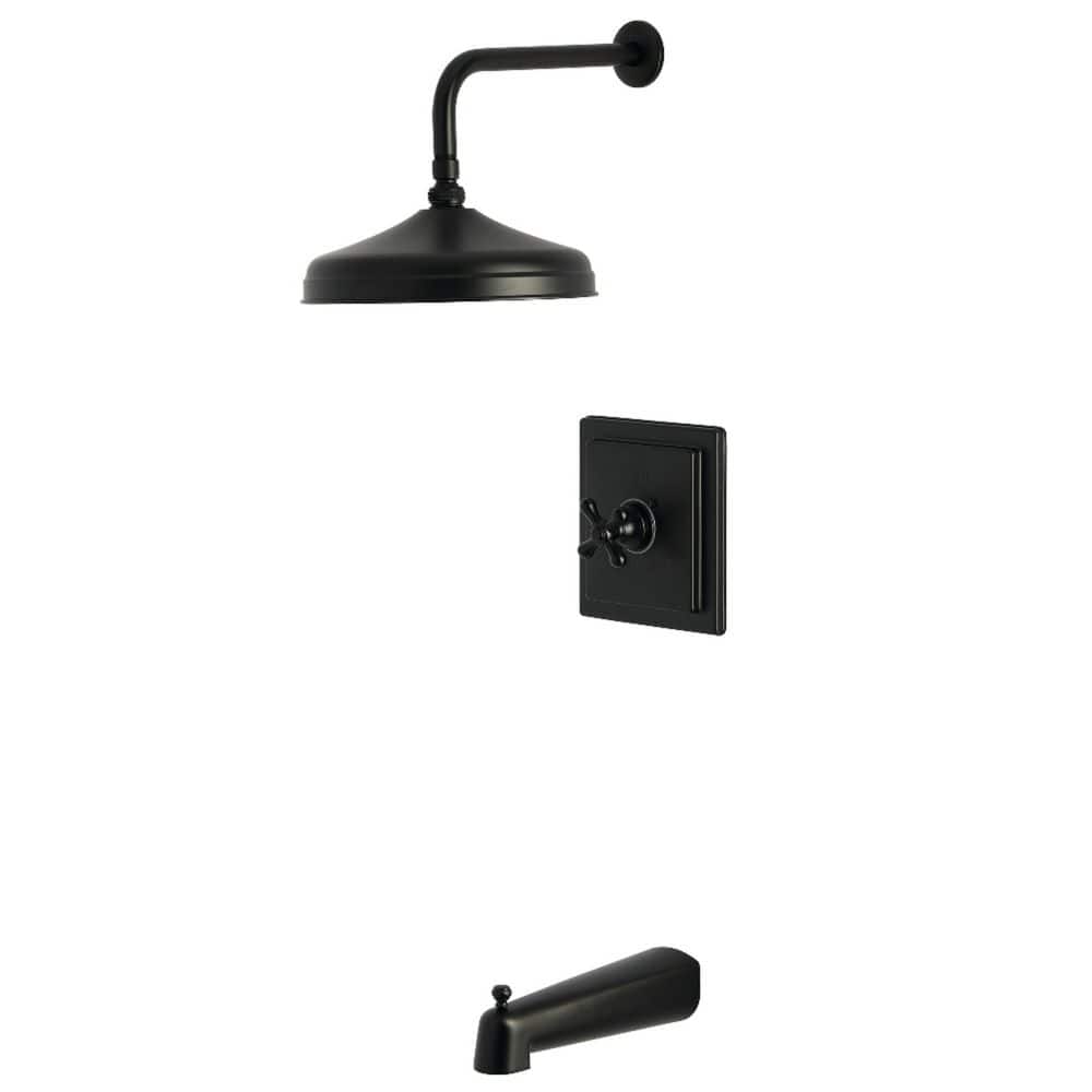 Kingston Brass Revival 1-Handle 1-Spray Tub and Shower Faucet 1.8 GPM in Matte Black (1)