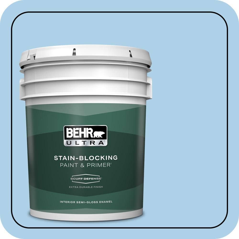 BEHR ULTRA 5 gal. #560A-3 Utah Sky Extra Durable Semi-Gloss Enamel Interior Paint & Primer