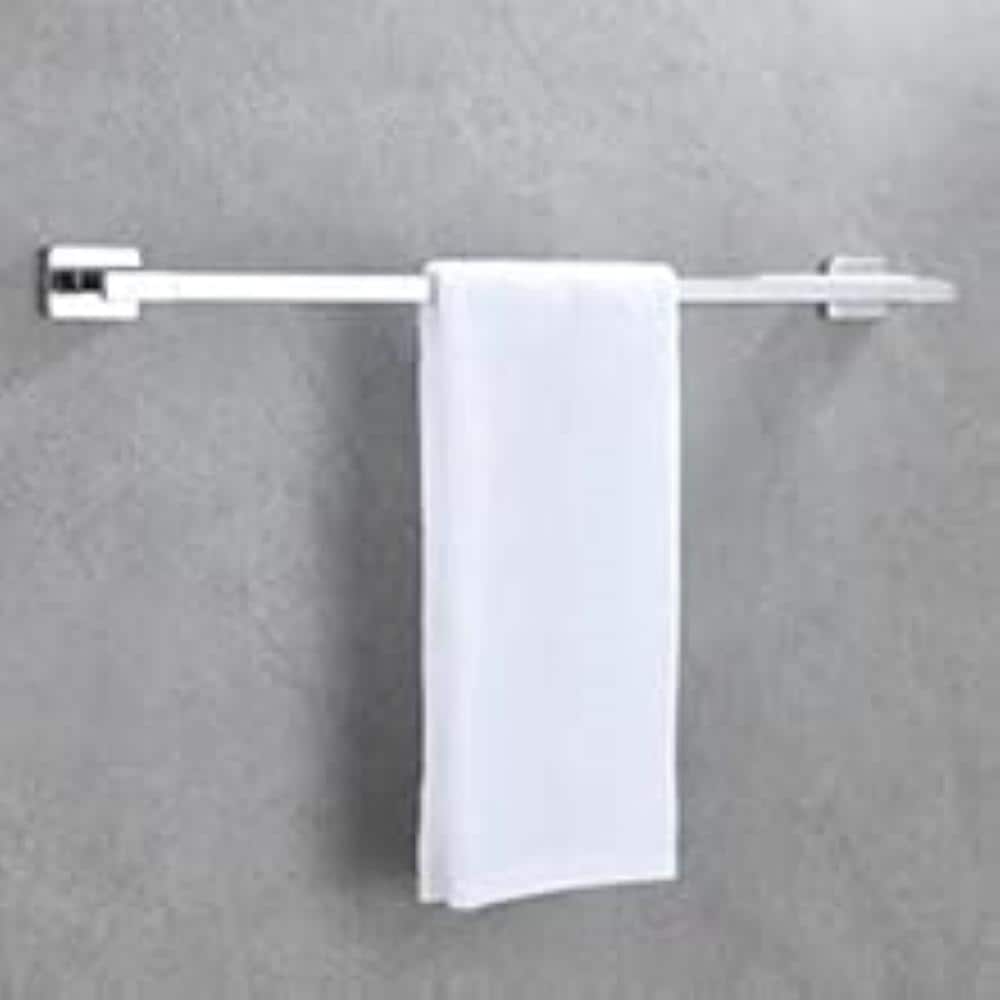 Unbranded Premium 4-Piece Bath Hardware Set with Towel Bar, Square Towel Ring, Toilet Paper Holder, Robe Towel Hook (4)