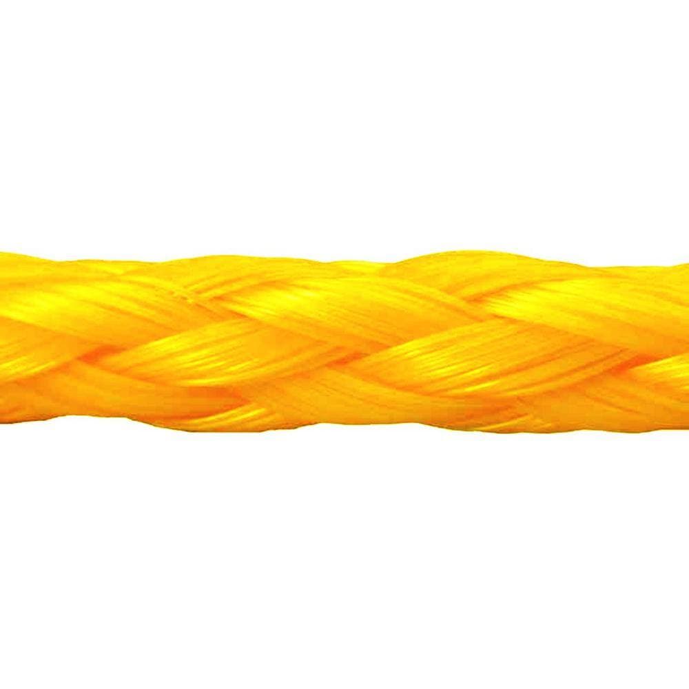 KingCord 1/4 in. x 1,000 ft. Polypropylene Hollow Core Braided Barrier Rope, Yellow (3)