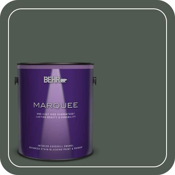 BEHR MARQUEE 1 gal. #N420-7 Alpine Trail One-Coat Hide Eggshell Enamel Interior Paint & Primer (2)