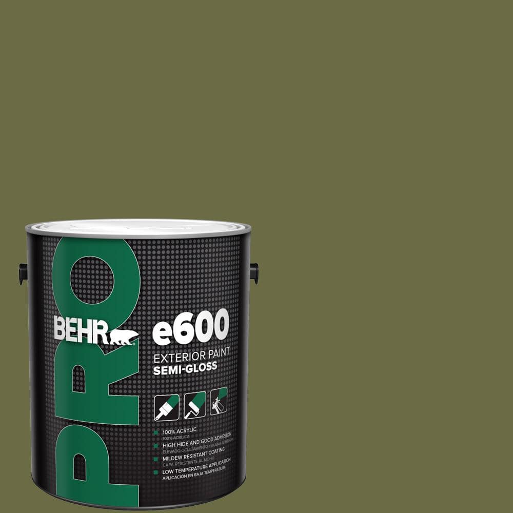 BEHR PRO 1 gal. #HDC-CL-20 Portsmouth Olive Semi-Gloss Exterior Paint